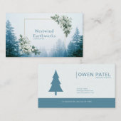 Ethereal White Rose Pine Forest Winter Gold Frame Visitenkarte (Vorne/Hinten)