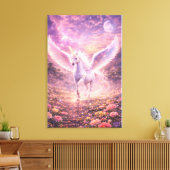 Ethereal Winged Unicorn of Light  | ManJiangHong F Leinwanddruck (Insitu (Wohnzimmer))