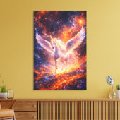 Ethereal Winged Unicorn of Light  | ManJiangHong F Leinwanddruck (Insitu (Wohnzimmer))