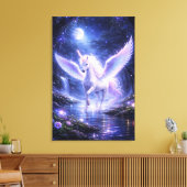 Ethereal Winged Unicorn of Light  | ManJiangHong F Leinwanddruck (Insitu (Wohnzimmer))