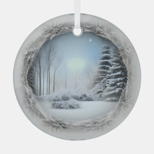 Ethereal Winter Scene Glas Ornament (Vorderseite)