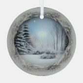 Ethereal Winter Scene Glas Ornament Ornament Aus Glas (Rückseite)