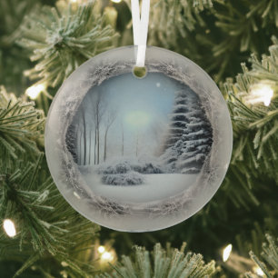Ethereal Winter Scene Glas Ornament Ornament Aus Glas