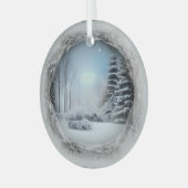 Ethereal Winter Scene Glas Ornament Ornament Aus Glas (Vorderseite links)