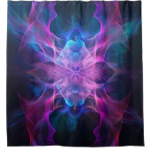 Ethereal Wisps: Blue & Mauve Kirlian Kunst Duschvorhang (Vorderseite)
