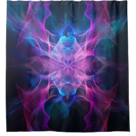 Ethereal Wisps: Blue & Mauve Kirlian Kunst Duschvorhang