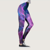 Ethereal Wisps: Blue & Mauve Kirlian Kunst Leggings (Rechts)