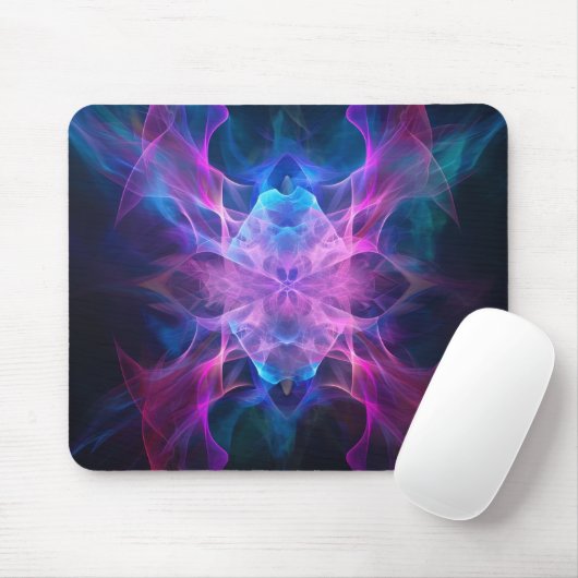 Ethereal Wisps: Blue & Mauve Kirlian Kunst Mousepad (Mit Mouse)