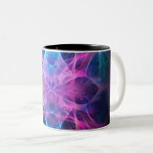 Ethereal Wisps: Blue & Mauve Kirlian Kunst Zweifarbige Tasse (VorderseiteRechts)
