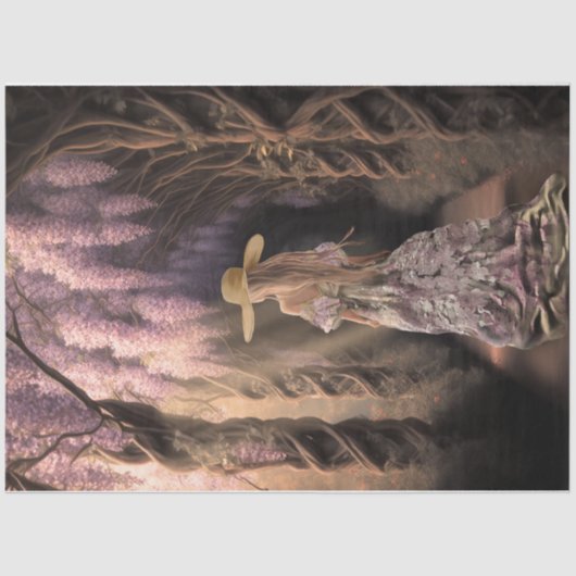 Ethereal Wisteria Archway Portrait of Young Lady Seidenpapier (Vorderseite)