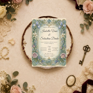 Ethereale Art Nouveau Florale Hochzeit Einladung
