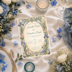 Ethereale Art Nouveau Florale Hochzeitsromantik Einladung