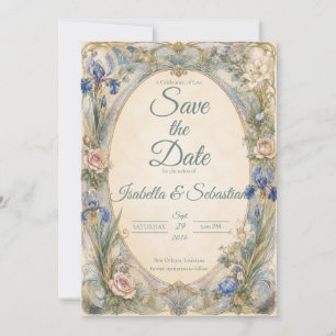 Ethereale Art Nouveau Florale Hochzeitsromantik Save The Date