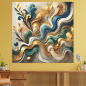 Ethereale Goldröhren - Abstrakte Fluid Leinwand Ar (Insitu (Wohnzimmer))