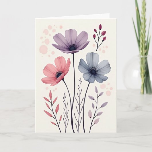 Ethereale Muttertags-Karte mit Blumenmotiv Karte (Vorderseite)