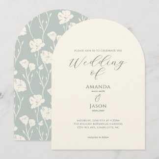 Ethereale romantische moderne florale Hochzeit Einladung