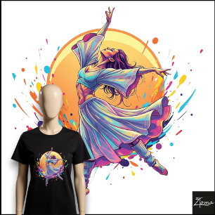 Etherealer Tänzer Fließender Rock Neon-Kunst Tri-Blend Shirt