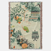 Ethereales Orangenmuster mit Zen-Tempeln Decke (Vorderseite Vertikal)