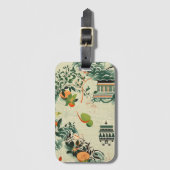 Ethereales Orangenmuster mit Zen-Tempeln Gepäckanhänger (Vorderseite Vertikal)
