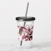 Ethereales Rosé-Palmenmuster Acryltrinkbecher (Rückseite)