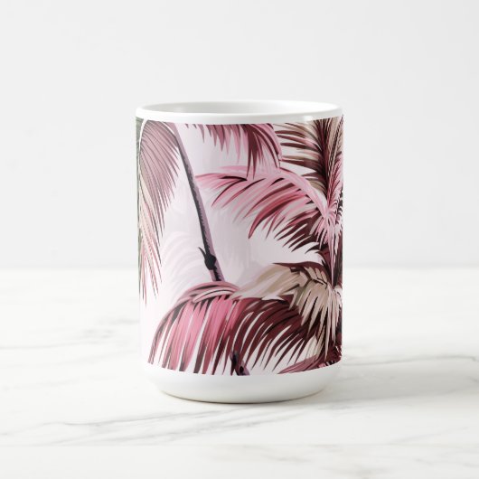 Ethereales Rosé-Palmenmuster Kaffeetasse (Mittel)