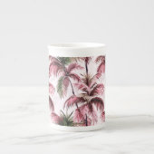 Ethereales Rosé-Palmenmuster Porzellantasse (Vorderseite)