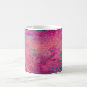 „Ethereales Vellum“ – Pink Türkis Blau Abstract    Kaffeetasse