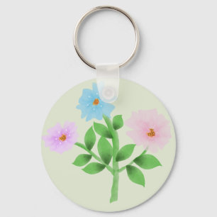 Ethereales Wasserfarben-Wildblumenbouquet - Pastel Schlüsselanhänger