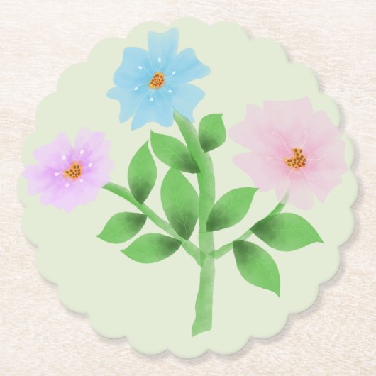 Ethereales Wasserfarben-Wildblumenbouquet - Pastel Untersetzer (Vorderseite)