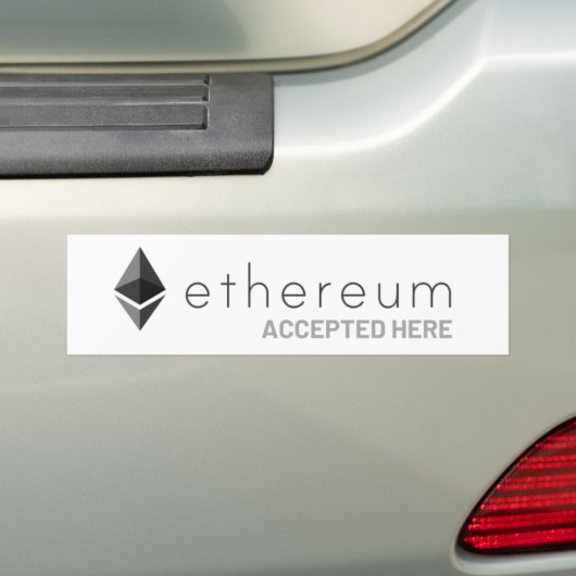 Ethereum akzeptiert hier Window Sticker Decal Autoaufkleber (Auf Auto)