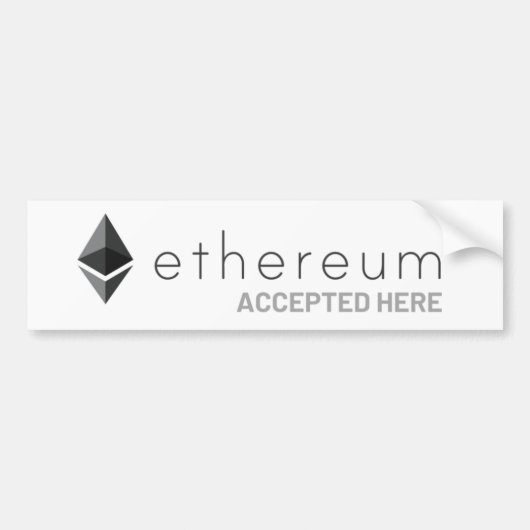 Ethereum akzeptiert hier Window Sticker Decal Autoaufkleber (Vorne)