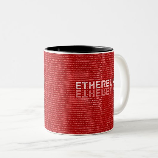 Ethereum binäre rote Tasse mit ganzem Text (VorderseiteRechts)