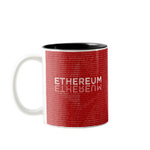 Ethereum binäre rote Tasse mit ganzem Text