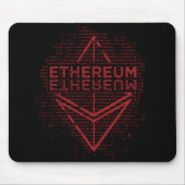 Ethereum binäres Rot auf schwarzer Mausunterlage Mousepad (Vorne)