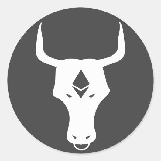 Ethereum Bull Runder Aufkleber (Vorderseite)