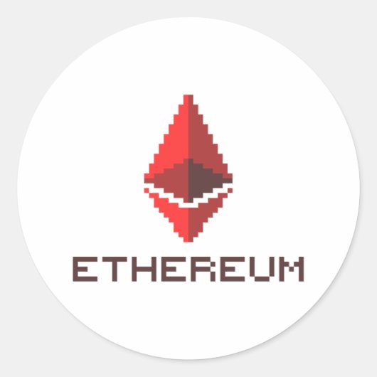 Ethereum ETH 8-Bit Rotes Logo | Aufkleber (Vorderseite)