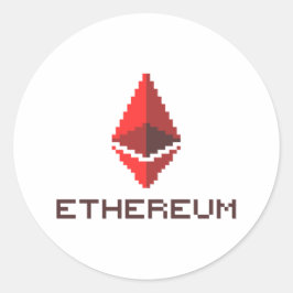Ethereum ETH 8-Bit Rotes Logo | Aufkleber