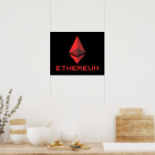 Ethereum ETH 8-Bit Rotes Logo | Poster (Küche)