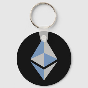 Ethereum ETH grauer u. blauer des Logo-  Schlüsselanhänger