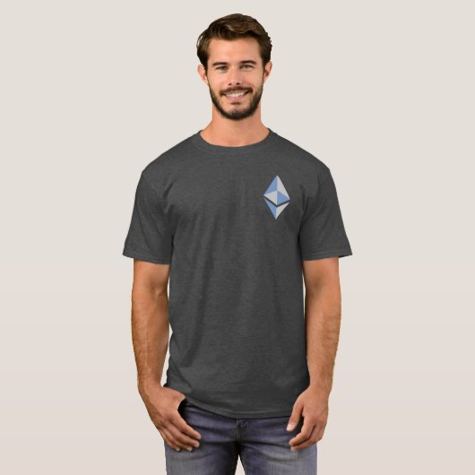 Ethereum ETH graues u. blaues des Logo-| Shirt (Vorne ganz)