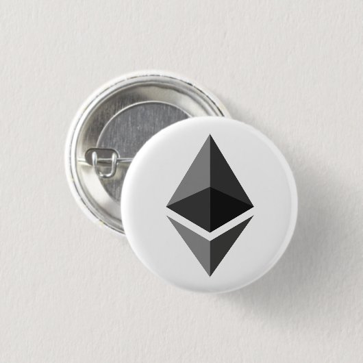 Ethereum (ETH) Kryptowährungs-Blockchain Button (Vorne & Hinten)