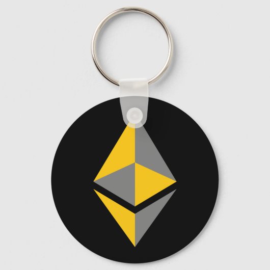 Ethereum ETH-Logo für Grau und Gold | Grundlegende Schlüsselanhänger (Vorderseite)