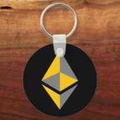 Ethereum ETH-Logo für Grau und Gold | Grundlegende Schlüsselanhänger (Vorderseite)