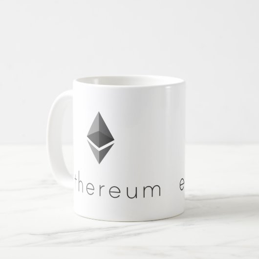 Ethereum Eth Logo-Symbol Cryptocurrency Kaffeetasse (Vorderseite Links)