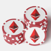 Ethereum ETH rote Poker-8-Bitchips Logo-| Pokerchips (Stapel)