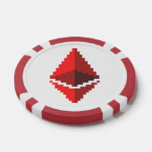 Ethereum ETH rote Poker-8-Bitchips Logo-| Pokerchips (Einzeln)