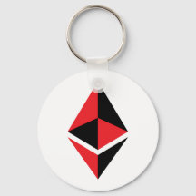 Ethereum ETH Schwarz-Rot-Logo | Basis-Schlüsselanh