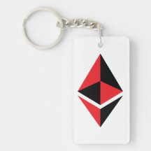 Ethereum ETH schwarzer u. roter des Logo-|