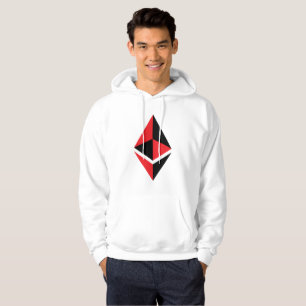 Ethereum ETH schwarzer u. roter Logo  Hoodie