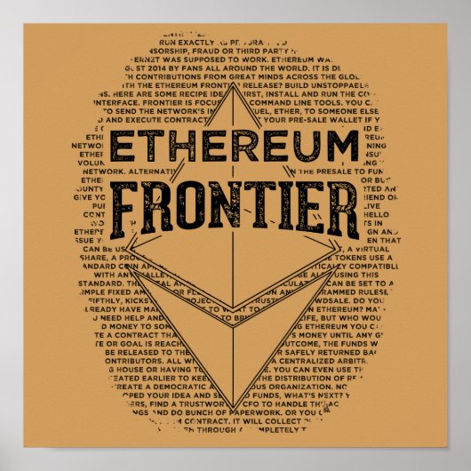 Ethereum Frontier Poster (quadratisch schwarz auf (Vorne)